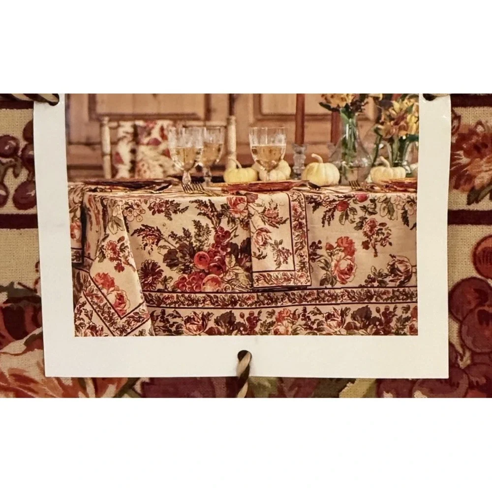 NEW April Cornell Fabric Tablecloth Fall BOUNTIFUL HARVEST 60